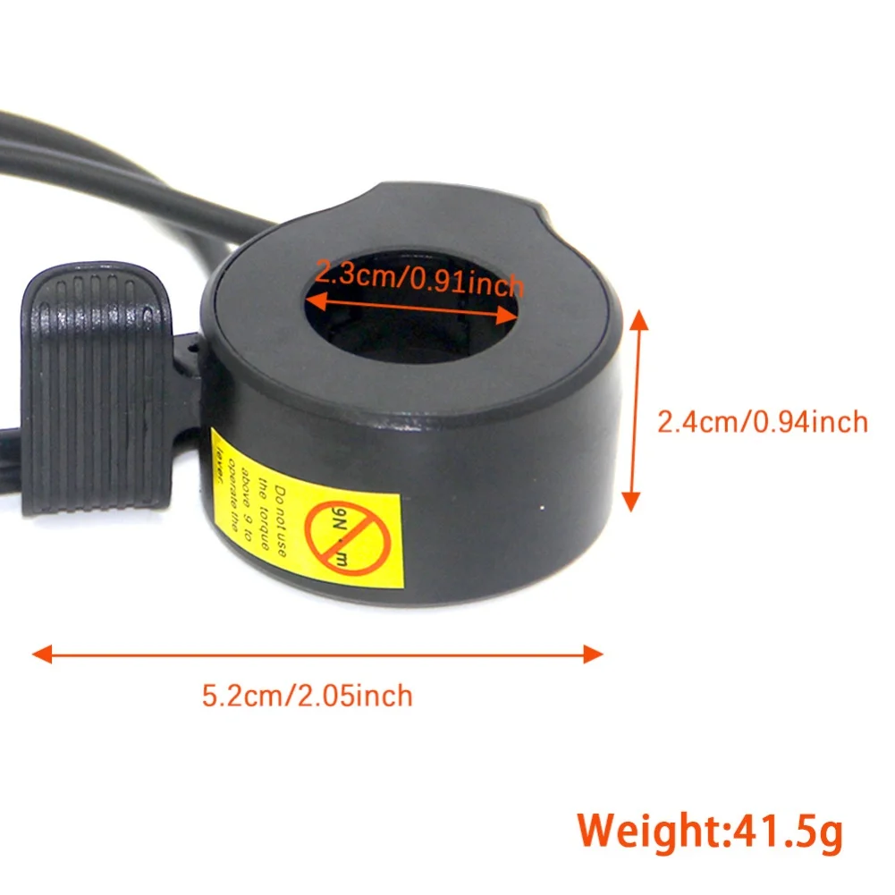Electric Bicycle Motor Waterproof Speed Controller Weight 42g Thumb Throttle Controller Lightweight ABS PC Material