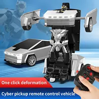 2.4GHz RC Transforming Robot Car, LED Lights, 360° Spin, Drift Mode, Cyber Pickup, One-Click Transform, Ideal Gift for Kids Boys