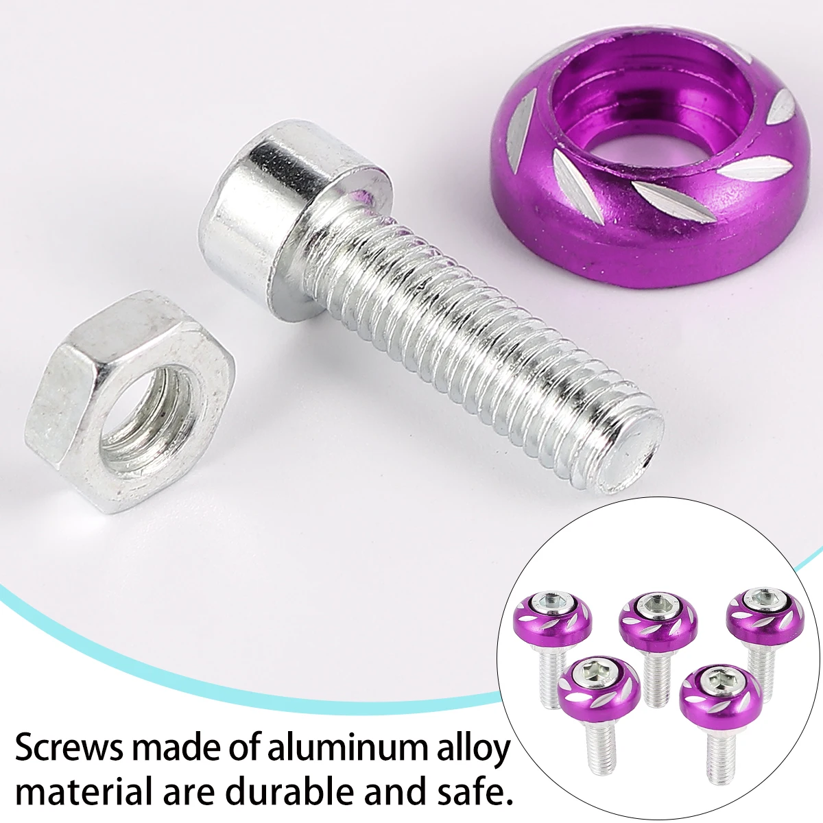 

20pcs 6Mm Decorative Motorcycle License Plate Fasteners Motorbike Modification Parts Colorful Screws Bike Refitting Durable