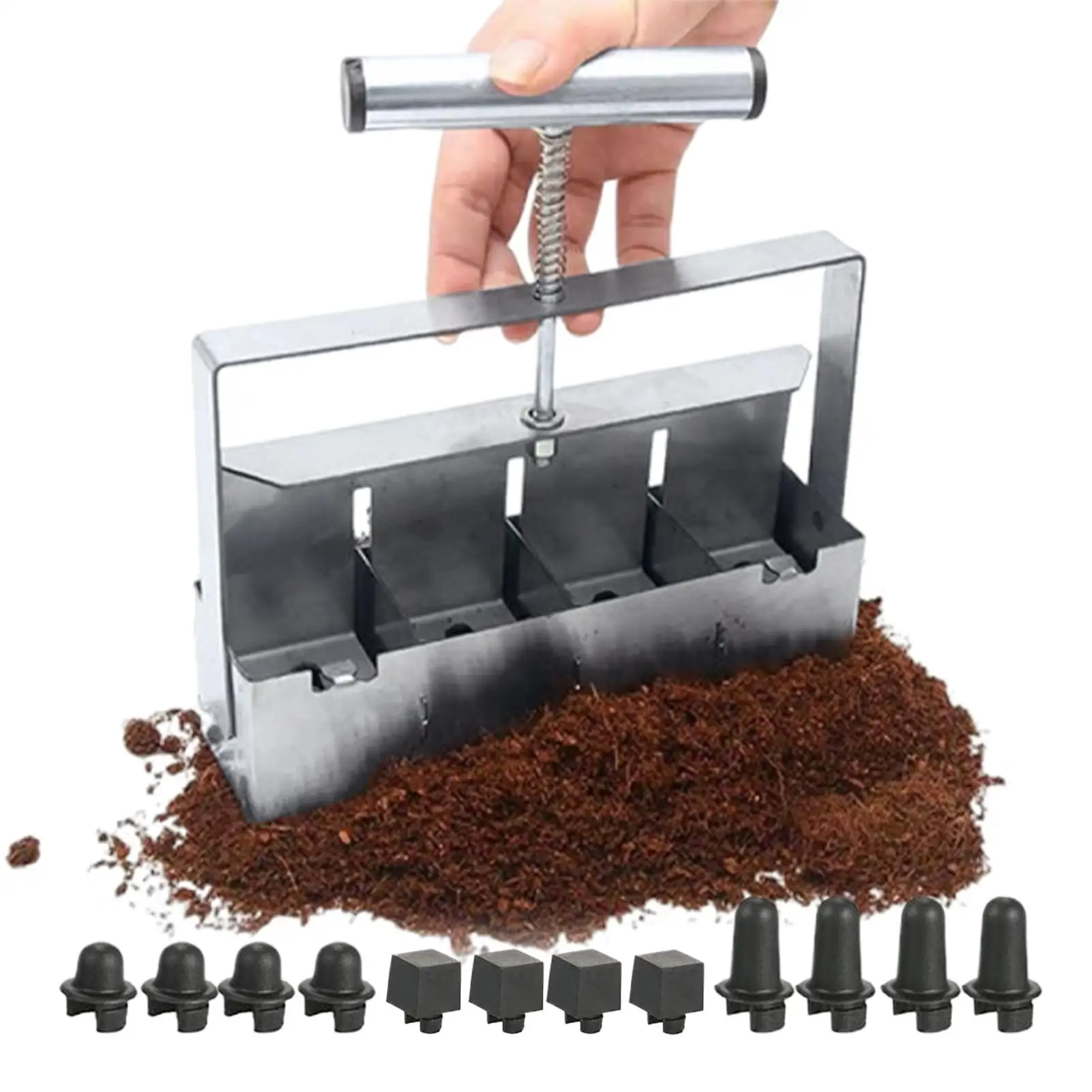 

Soil Block Maker Handheld Ergonomic Handle Planting Aid Seeding Blocking Tool for Lettuce Vegetables Flowers Yard Farm Porches