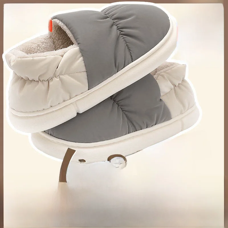 

Men's Cotton Slippers Winter Indoor Thi Bot Warm down Home Use Waterproof Cotton oes Can Be Worn outside Comfortable F...