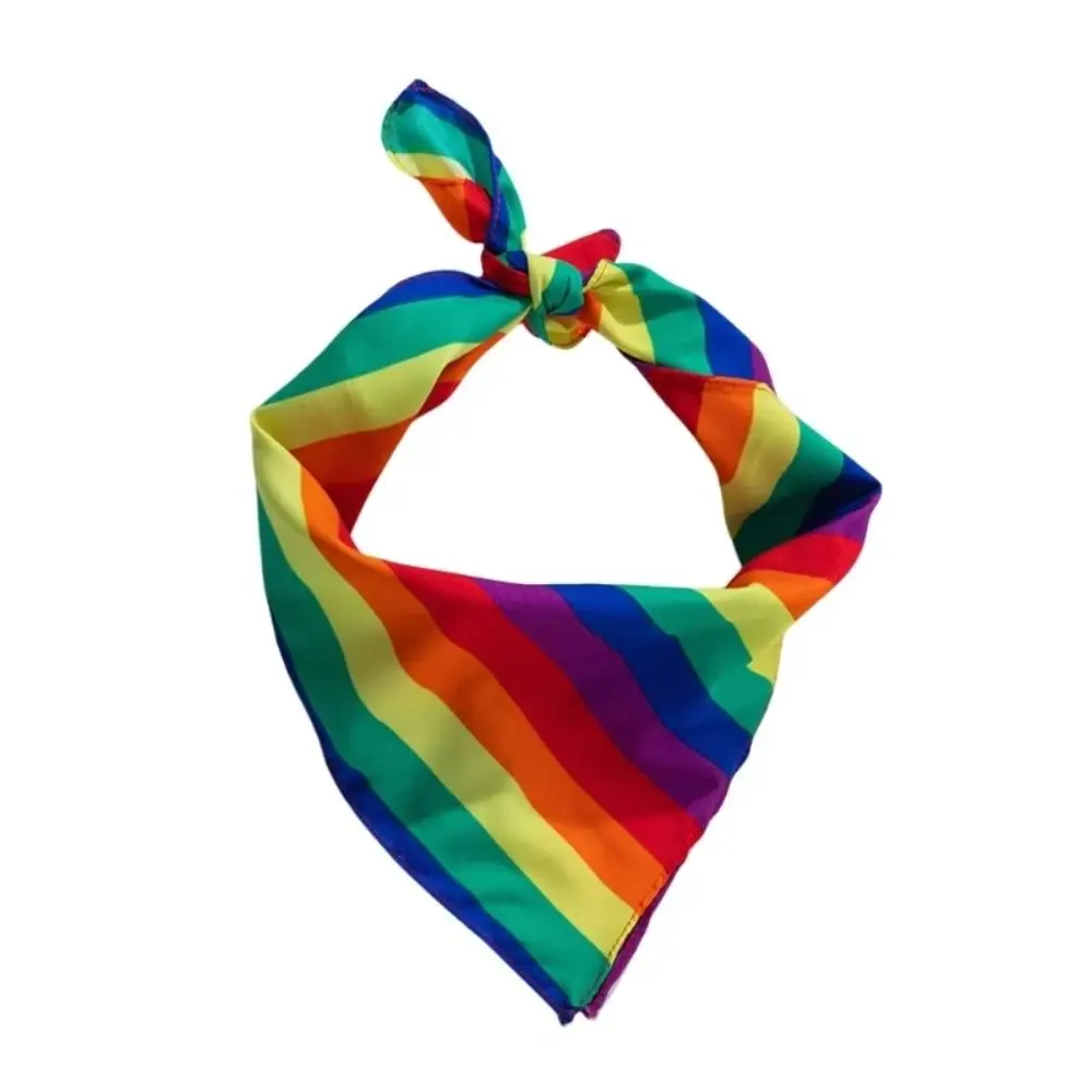 

Coloured Rainbow Hair Tie Fashion Pride Day Girls Hair Rings Tropical Style Hair Decoration Dog Bandanas Scarf For Pride Month
