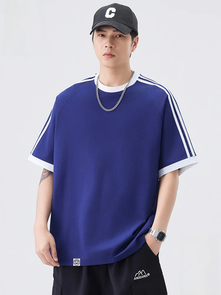 

Футболка Paul Frank American Stripe с коротким рукавом, мужская, летняя, новая, свободная, повседневная, с круглым вырезом, дышащая, легкая, хлопковая.