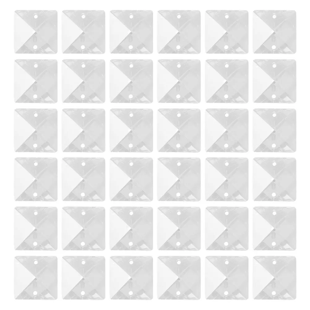 50 szt. płaskich akrylowych kryształków z podwójnym otworem do samodzielnego szycia, ozdoby do butów, kapeluszy, toreb, kryształowe zawieszki do dekoracji.