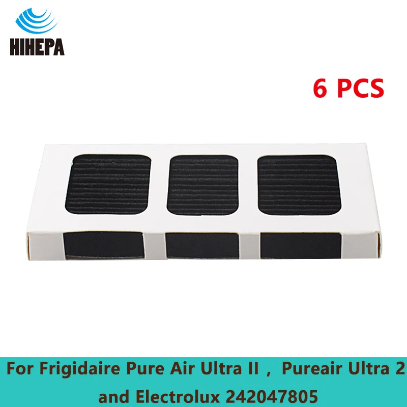 Filtro de Aire para Refrigerador, Paquete de 6, para Frigidaire Paultra2 Pure Air Ultra II, Compatible con Electrolux 242047805, Filtro de Olores