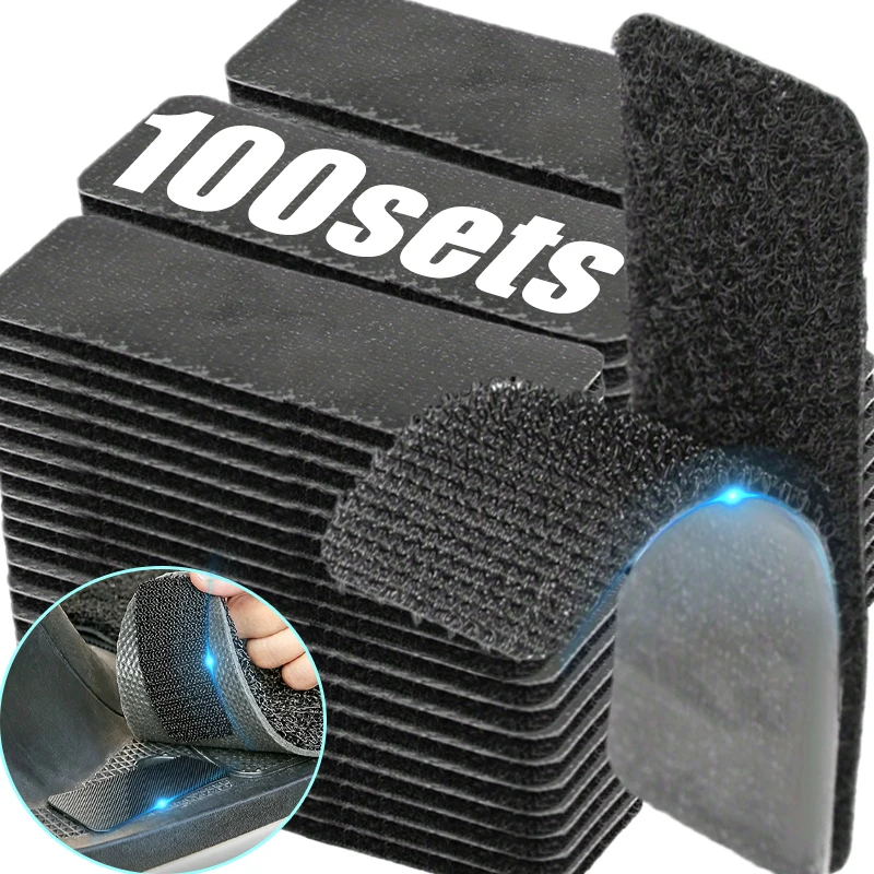 Carpet Fixing Stickers Double Sided High Adhesive Tape Car Carpet Self-adhesive Hook-and-loop Fastener Auto Mats Anti Skid Tape
