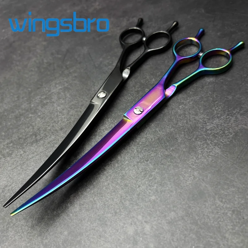 Wingsbro 9 Zoll Professionelle Tierpflegeschere, Tierhaarschere für Hunde, Gebogene Hundepflegeschere – Detail 11