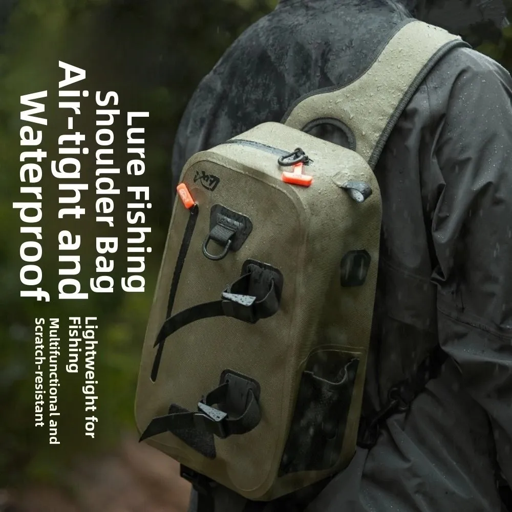

Double-layer TPU Lure Fishing Bags Large Capacity Crossbody Fishing Shoulder Bag Waterproof Adjustable Rod Strap