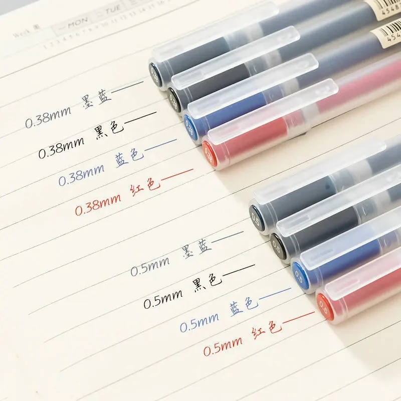 3-6Pcs/Set 0.38mm Kawaii MUJIs Gel Pen Black/Red/Blue Ink Gel Pen Office School Ballpoint Pen Writing Stationery image 4