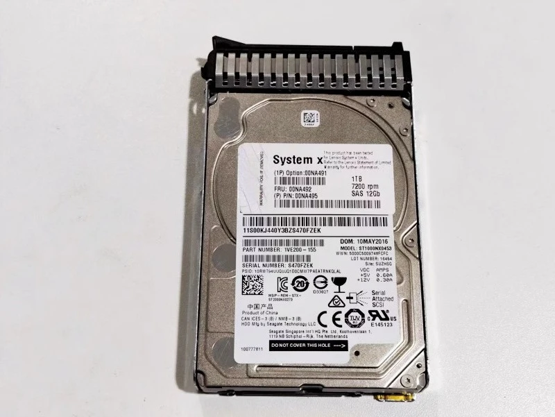 

For Lenovo 00NA492 00NA491 00NA495 1T SAS 7.2K 12G 2.5 inch server hard disk