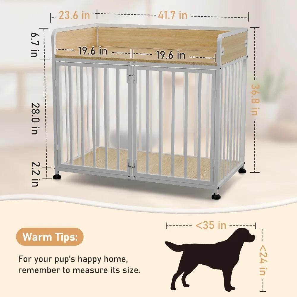Furniture Style Dog Crate, Large Dog Kennel Indoor for Small/Medium Dogs
