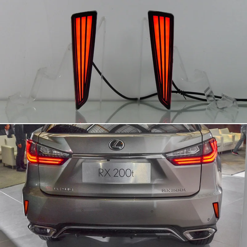 For Lexus RX200t RX300 RX450h 2015-2019 LED Rear Bumper Light  3-in-1 Functions Rear Running Light + Brake + Turn Signal