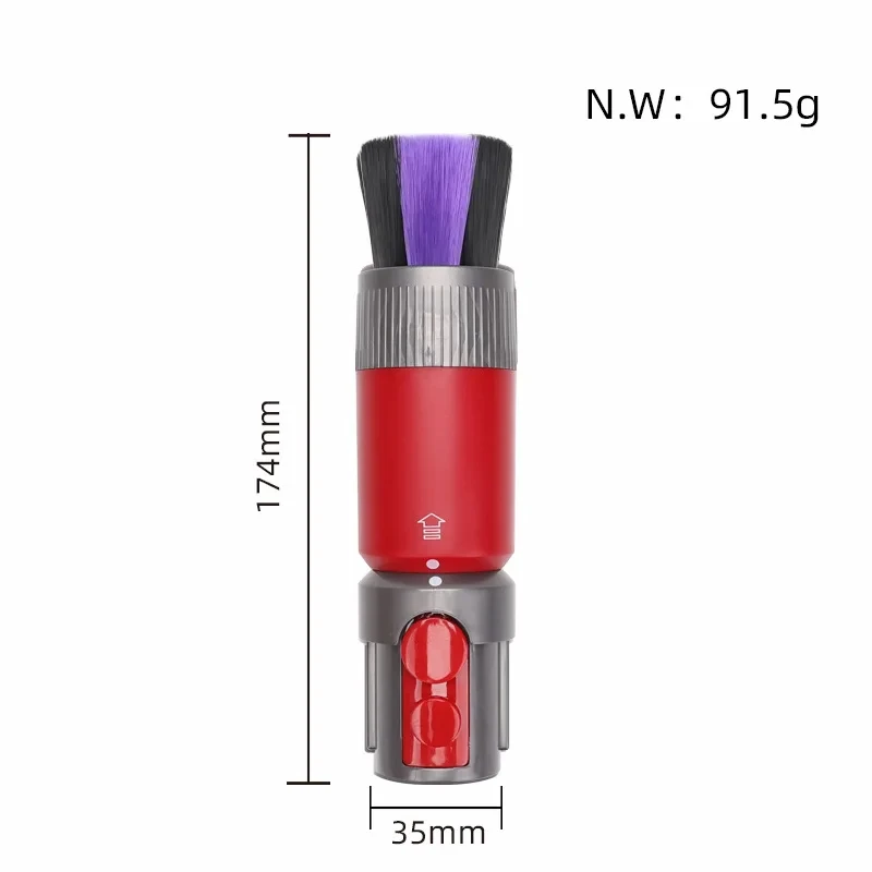 Traceless Dust Brush Awkward Gap Crevice Tool For Dyson V7 V8 V10 V11 V15 Detect Vacuum Cleaner Replacement For Fine Surfaces