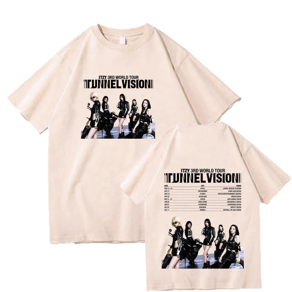ITZY 3Rd World Tour Print T Shirt New Fashion Kpop Men Women