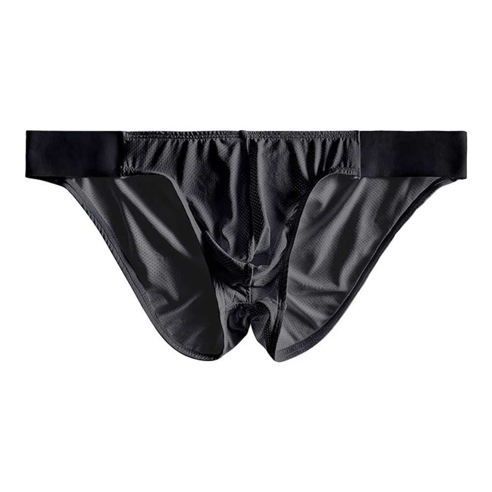 ملابس داخلية من الحرير الجليدي قابلة للتنفس، تصميم بلون سادة، ملابس لجميع المواسم للاستخدام اليومي، شورتات بوكسر مثيرة لجميع المواسم