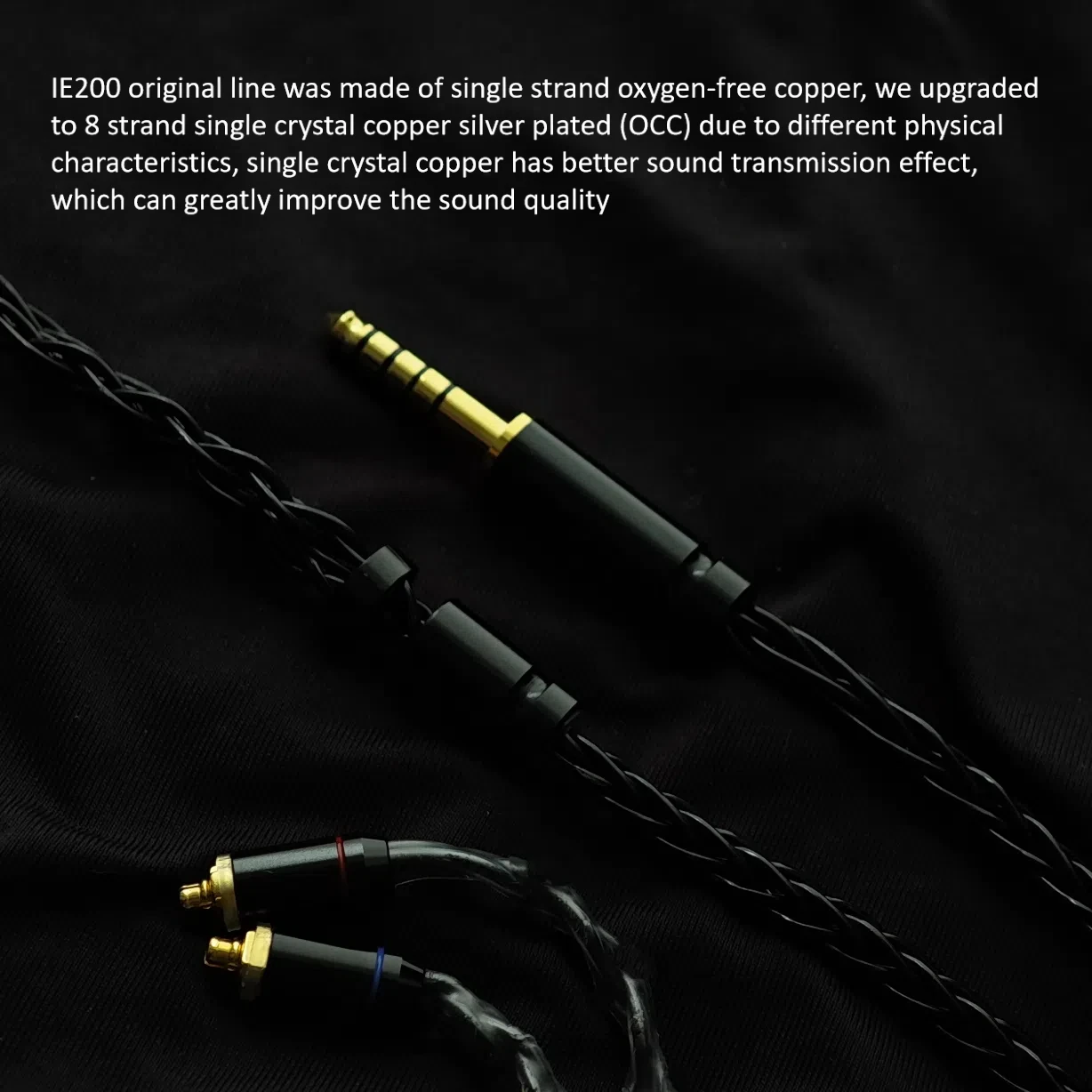 Prata Mixed Plated Upgrade Cable, Fones de ouvido fio com MIC, 8 Core, 2.5, 4.4 Balance, IE900, IE300, IE600, IE200, 8 Núcleo OCC