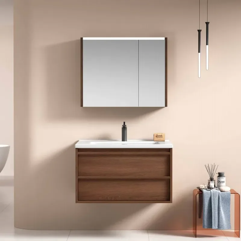 Modern Solid Wood LED Mirror Lamp Luxury Bathroom Vanity Light Simple Design Hotel Toiletries Desk Dresser Lighting Fixture
