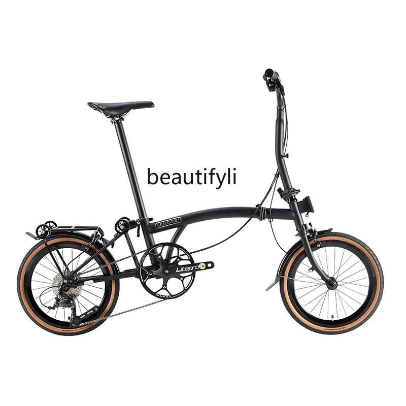 16 inch 9 speed three folding adult ultra light portable urban retro cloth folding bicycle