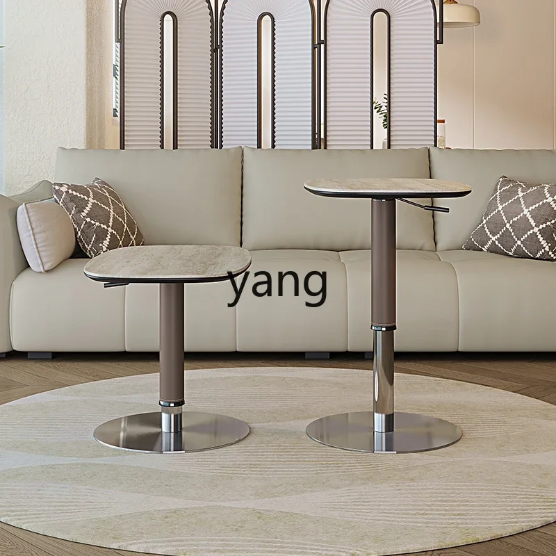 LTT современный простой приставной столик можно поднять, приставной столик, диван, маленький круглый столик из каменной плиты