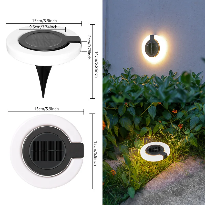 Lámparas solares impermeables para exteriores, lámparas subterráneas plegables para entrada, pasarela, Patio trasero, jardín y césped