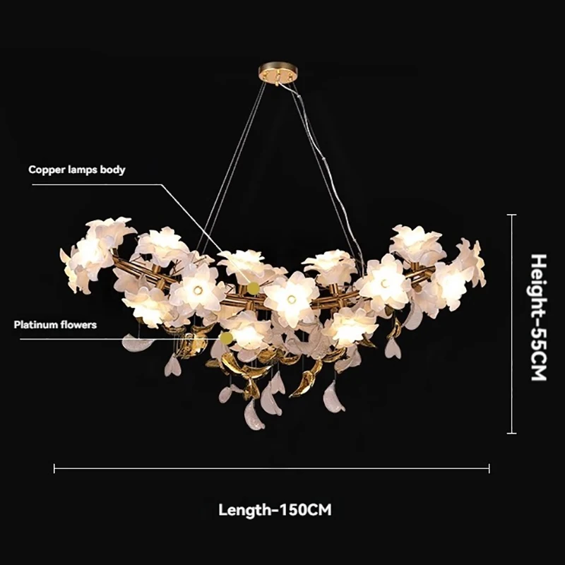 高級階段用クリスタルシャンデリア、ロフト用吊り下げシャンデリア、ホテルロビー、リビングルーム用デザイナーフラワーシェイプシャンデリア