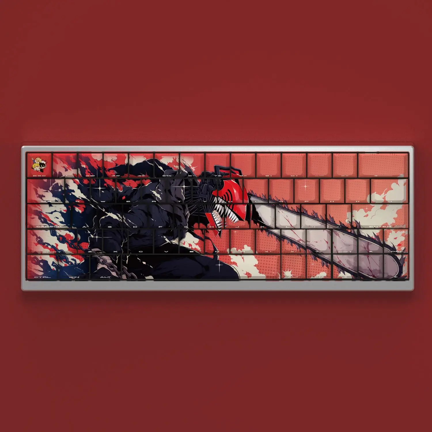 

Chainsaw Man Keycaps Makima Keycap Anime Translucent Key Cherry Side Carving Cartoon Pbt Sublimation for Mechanical Keyboard