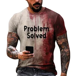 Summer Halloween Horror Blood Creative Printed T-Shirts For Men Fashion 3D Printed Plus Size O Collar Short Sleeve Tee Shirts