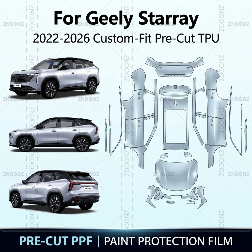 For Geely Starray 2022-2026 Custom-Fit Pre-Cut TPU PPF Paint Protection Self Full Vehicle Glossy Clear Matte Black Hydrophobic