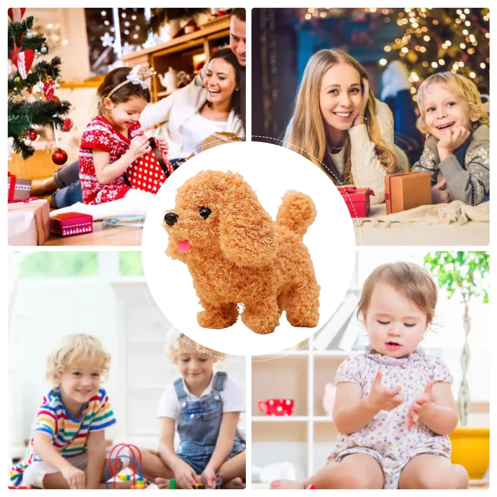 18CM nuevo Robot de peluche cachorro caminando cachorro interactivo juguete de peluche cola de ladridos Wagging cachorro simulado adultos niños