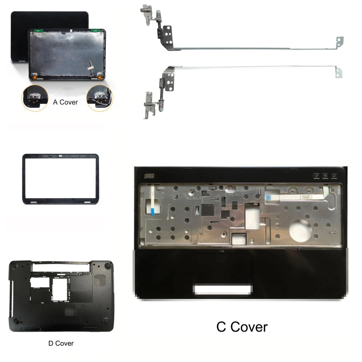 Tampa Traseira, Capa Superior, Moldura Frontal, Palmrest, Carcaça Superior e Inferior para Inspiron 15R N5110 M5110 M511R