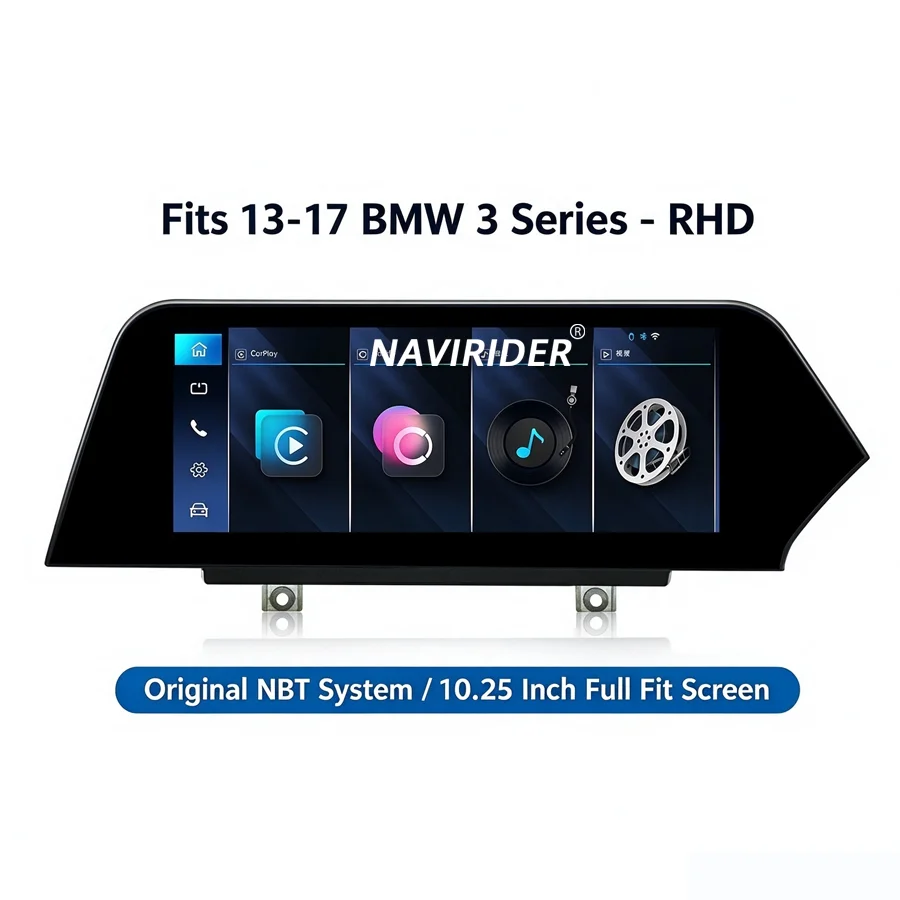 RHD 10.25 Inch CarPlay Android Auto Linux Screen EVO Car Multimedia Display For BMW 3 Series/4 Series F30 F32 NBT G20 F30- F36