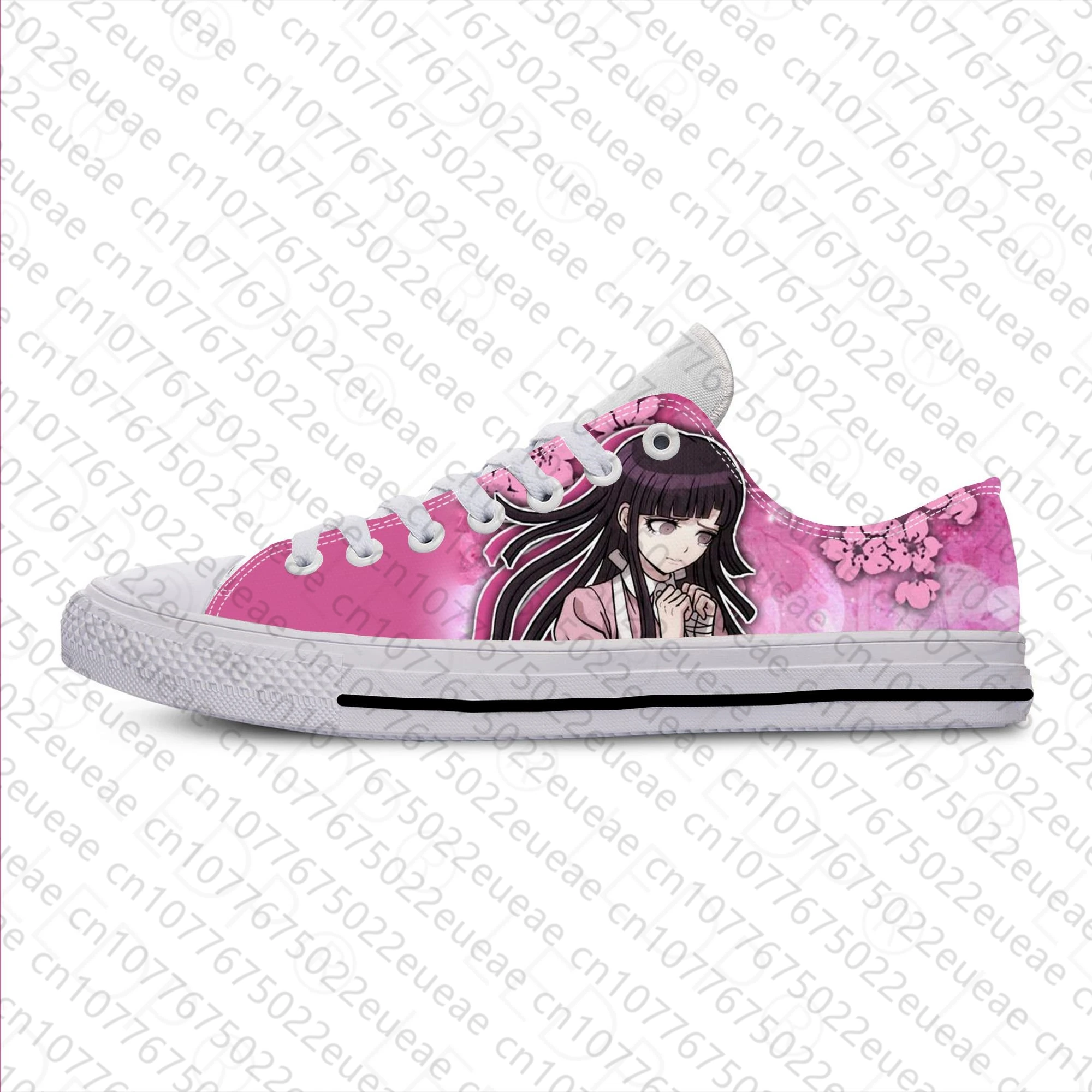 Hot Japanese Anime Manga Danganronpa Tsumiki Mikan Casual Cloth Shoes Low Top Breathable Lightweight 3D Print Men Women Sneakers