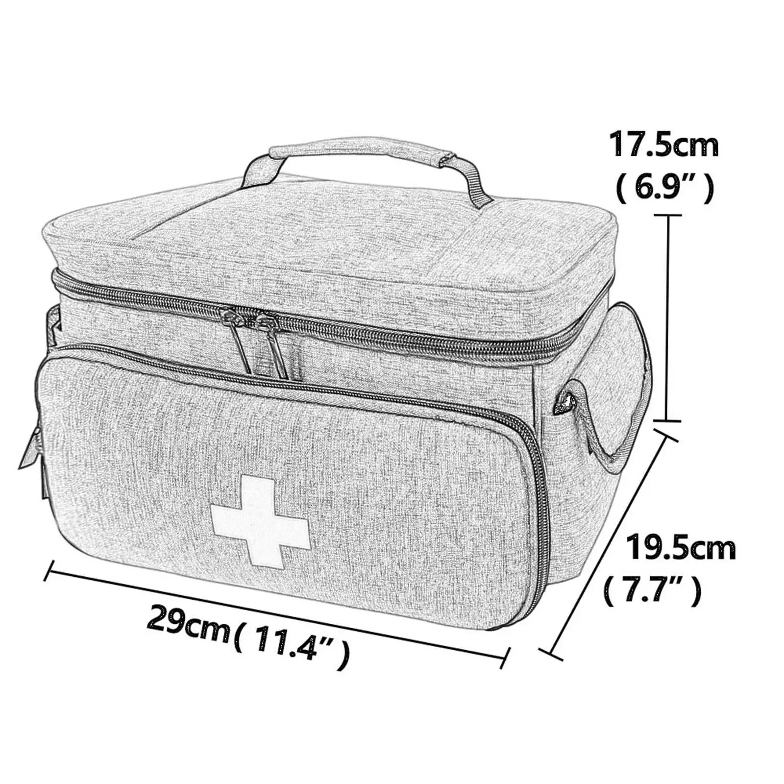 Travel First Aid Bag Emergency Organizer Portable Lockable Adjustable Strap Pill Bottle Organizer for Office Car
