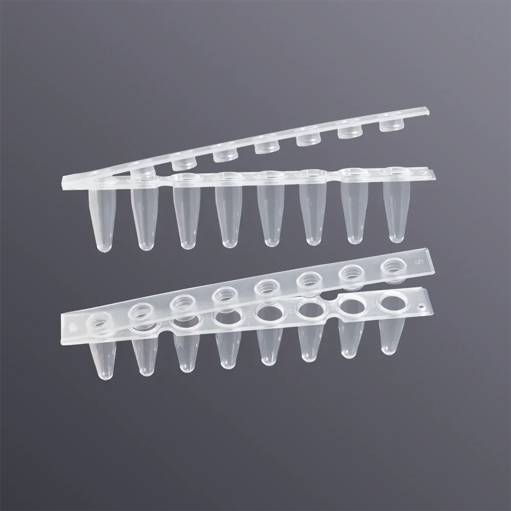 LABSELECT with cap and flat cover eight rows of tubes for PCR bioscience experiments