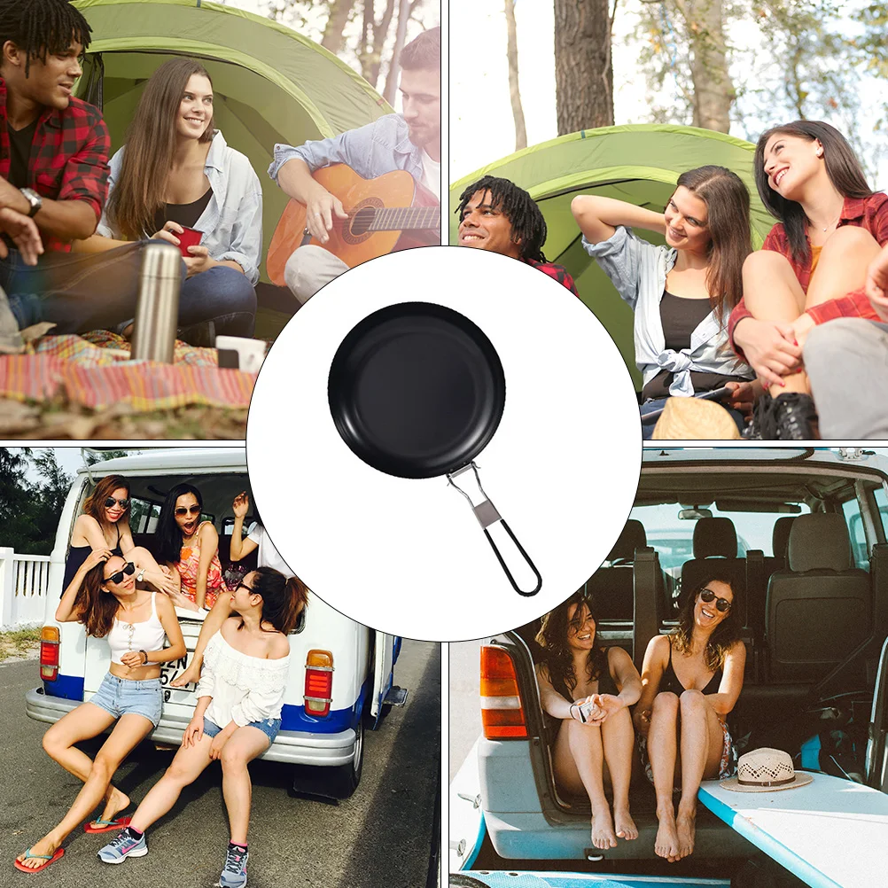 

Outdoor 9 Inch Non-stick Foldable Pan Practical Gas Stove BBQ Fried Potatoes Eggs Steaks Easy Clean Cookware Kitchen Bar