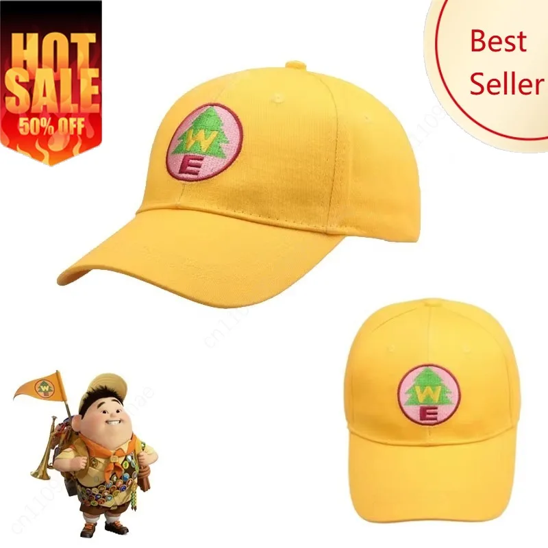 

New Style Disney Anime Film Up Wilderness Explorer Russell We Embroidery Badge Baseball Cap Duck Tongue Hat Sunshade Hat Unisex
