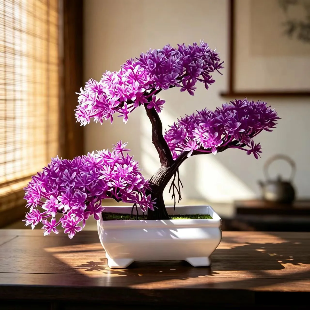 1Pcs Artificial Plants Bonsai Small Tree Pot Fake Plant Flowers Potted Ornaments For Home Room Table Hotel Garden Decor