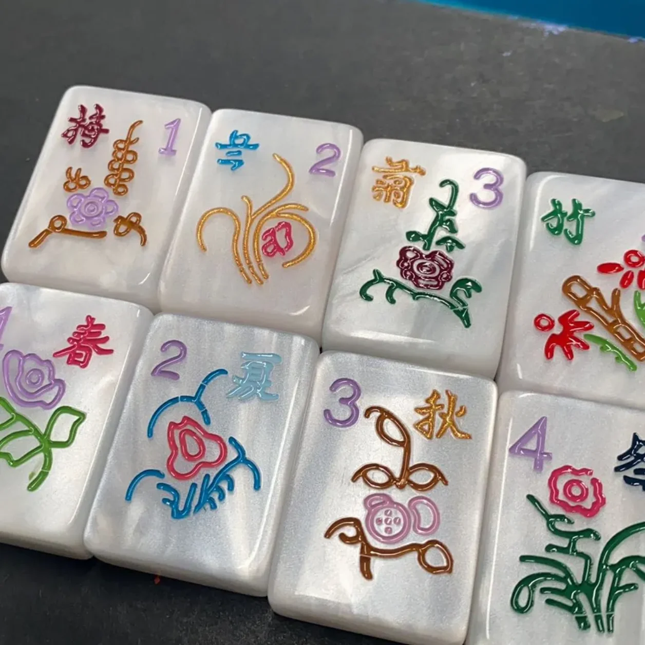 

XTY 160 Pieces New Acrylic Pearl-Pattern American-Style Mahjong Set, customizable colors, size 13.39 × 9.45 × 4.33 in