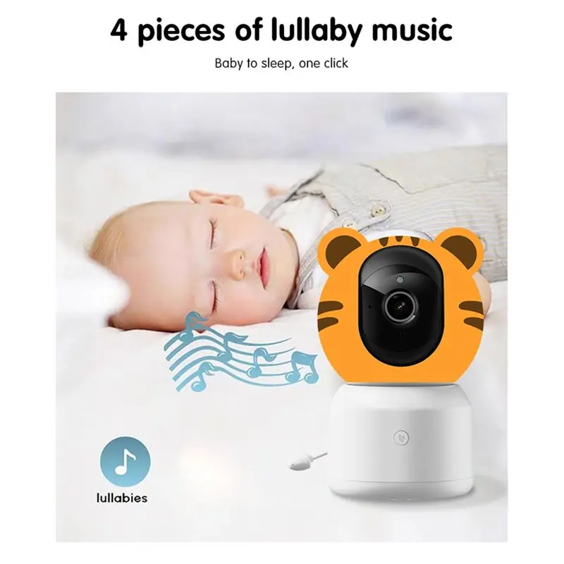 ABSY Cry Detection Baby Monitor 4.5-Inch 1080P WIFI Camera Supports APP And Two-Way Voice Intercom For Newborn Item EU Plug