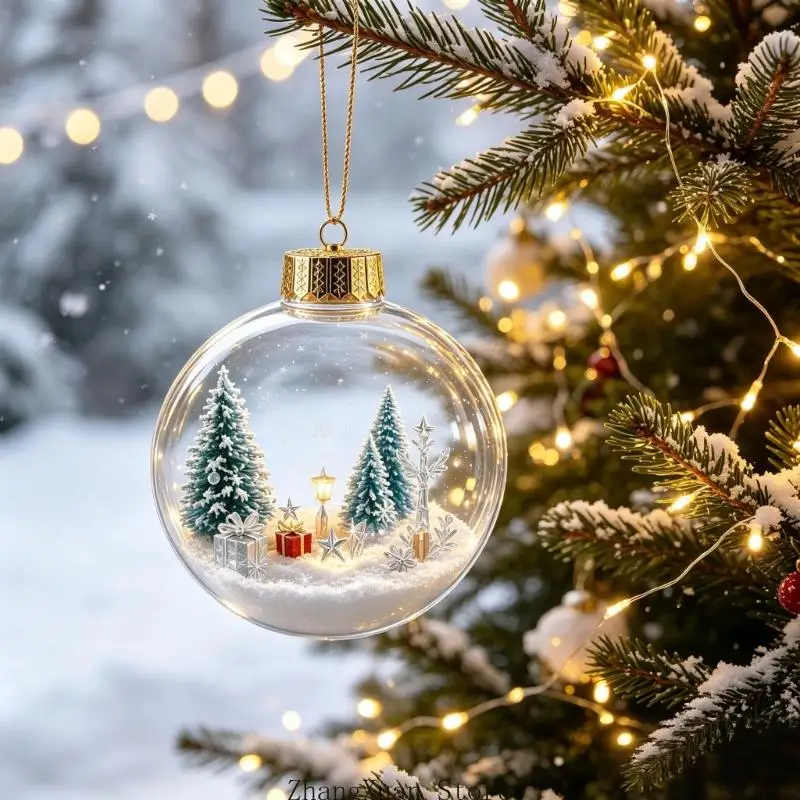 Leuchtende Weihnachtskugel-Ornament mit 3D-Szene für Weihnachtsbaum-Eingänge, Styling 3XUF – Detail 10