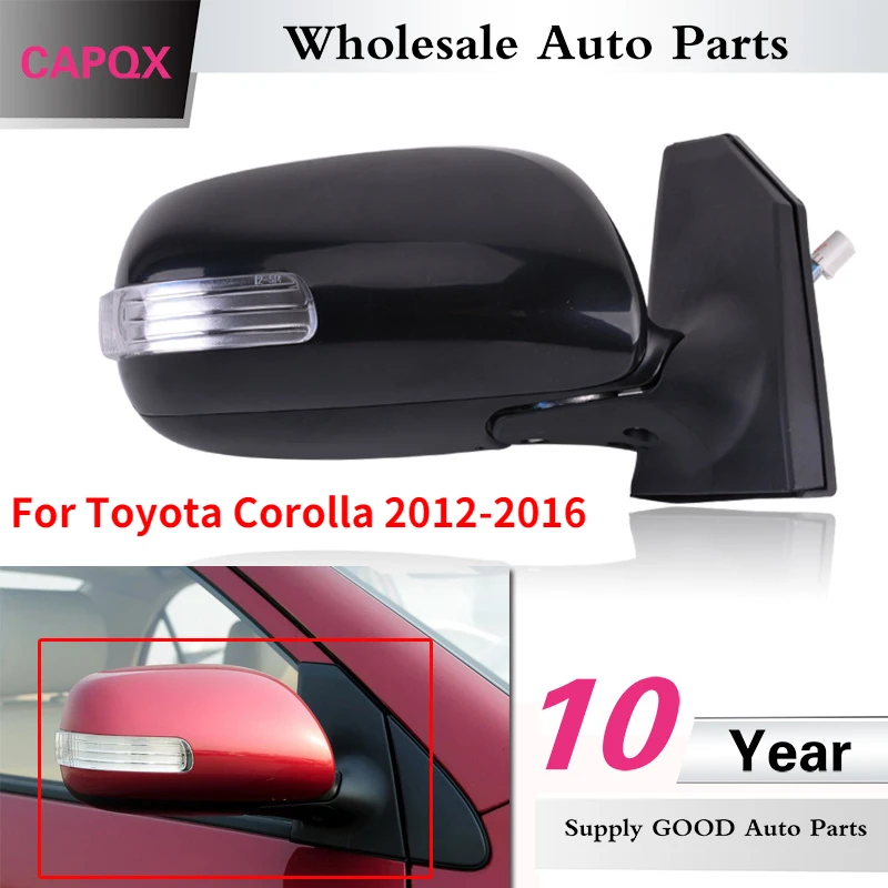 

CAPQX For Toyota Corolla 2012 2013 2014 2015 2016 Outer Rear View Rearview Mirror Electric with LED Turn Signal 5 Pin/ 5Wire