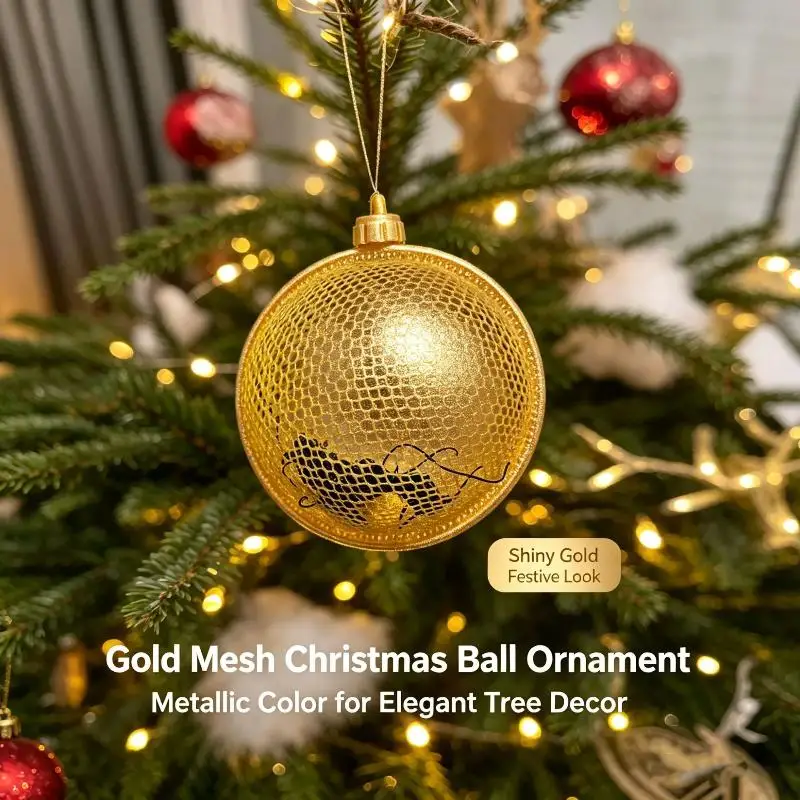 Christmas Ball Xmas Tree Hanging 3D-printed Hollow Lattice Sphere Fillable Candy-filled Decorative Ball