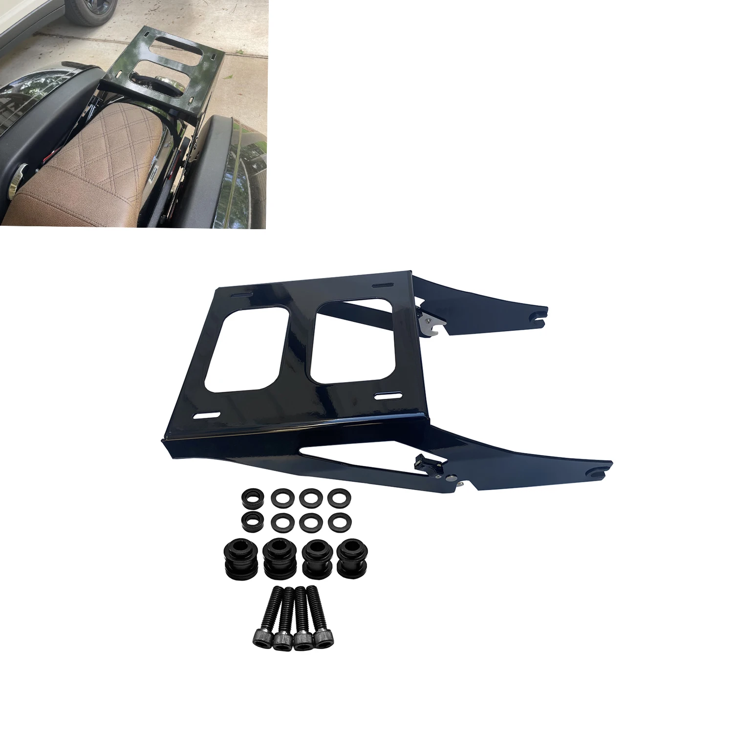Detachable Two-Up Tour Pack Mounting Rack Trunk Luggage Rack For Harley Softail Sport Glide FLSB 2018-Later