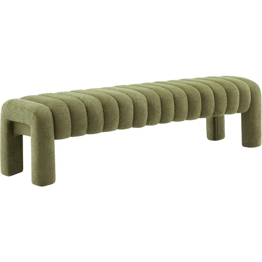 63 Bedroom Beh Upholstered Entryway Beh Modern End of Bed Ottoman with Solid Wood Legs and Adjustable Foot Pegs for Entryway Di