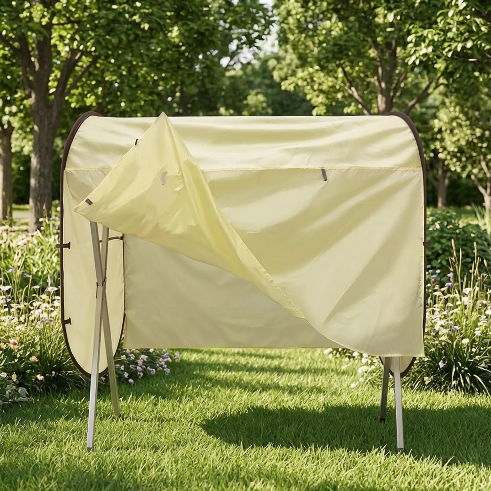 Hanging Laundry Cover Ventilated Laundry Cover with Mesh Panels Breathable Clothes Protector for Balcony, Patio, Backyard