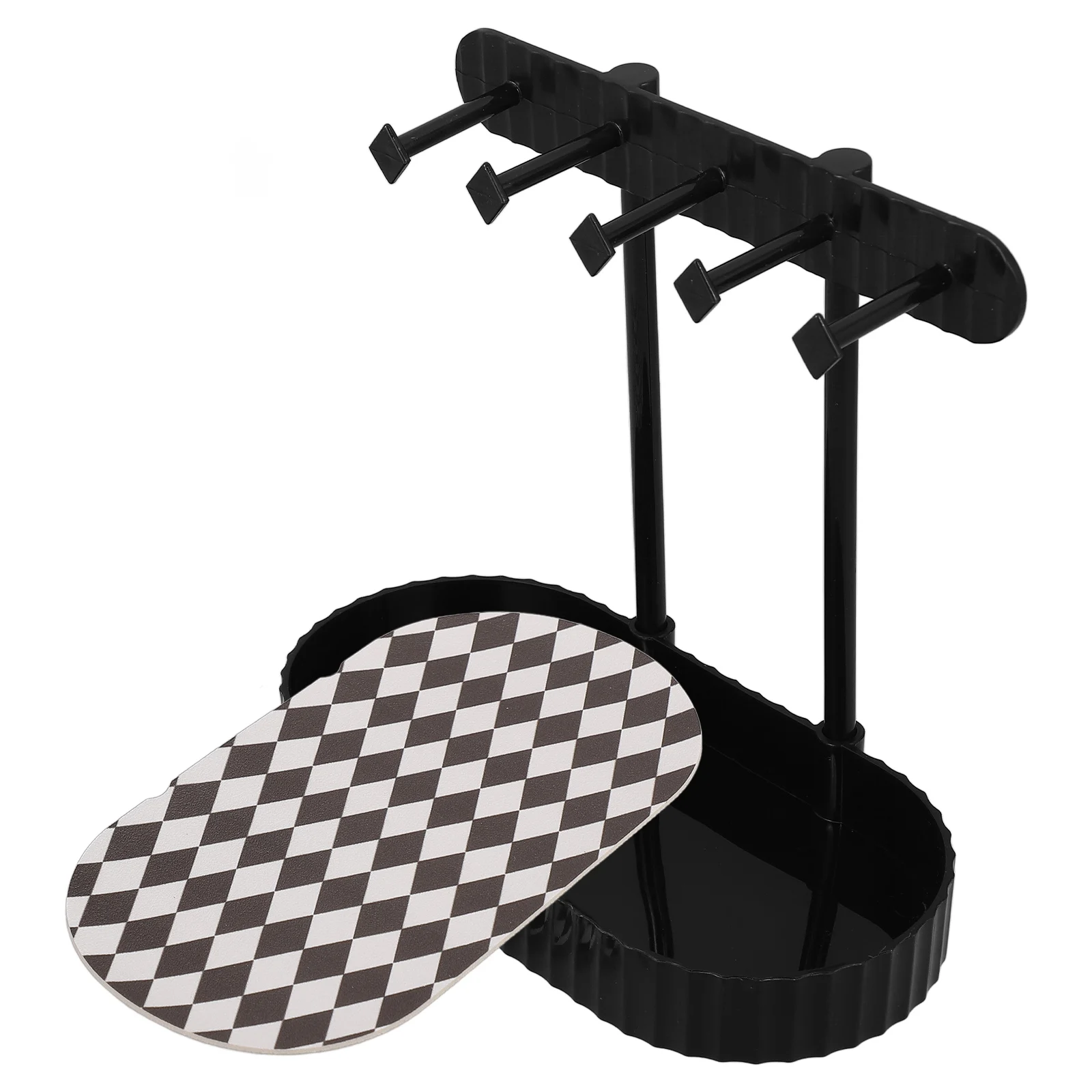 

Jewelry Organizer Black Minimalist Jewelry Stand Small Tower Storage Rack Necklace Holder Ring Tray Bracelet Earring Display