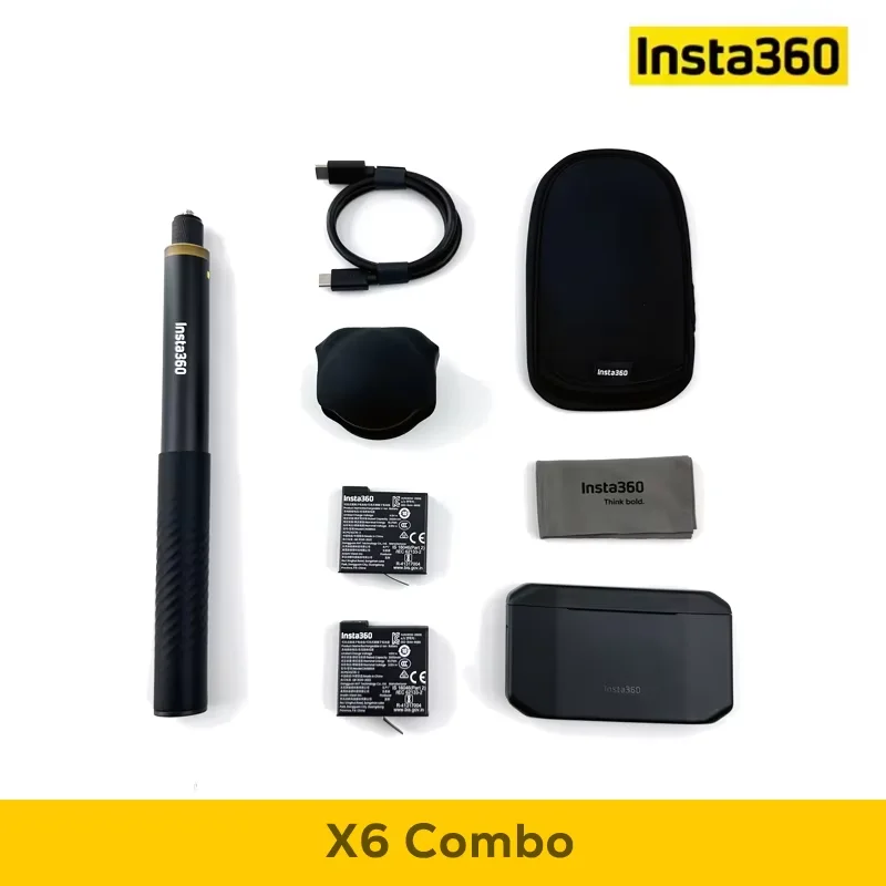 Insta360 X6 360° °   Actiecamera 8K met hoge resolutie, ingebouwde AI-editing, ideaal voor fietsen, skiën, reizen en het maken van content. Insta360 X6, nieuw.