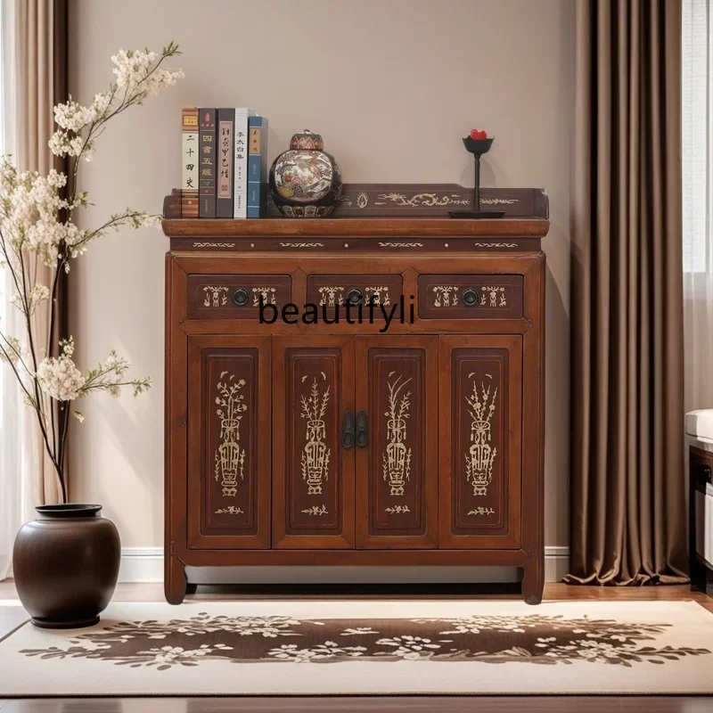 

ss8350 Solid wood old tea cabinet in the Qing Dynasty old bookcase in the Republic of China storage cabinet, old furniture in ho