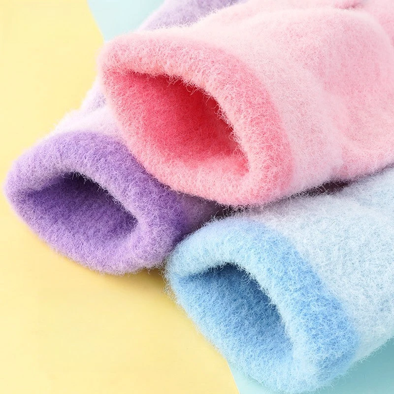 Miniso 子供 5 本指手袋女の子の秋と冬暖かいニット糸分割手袋中大子供女の子リトルポニー