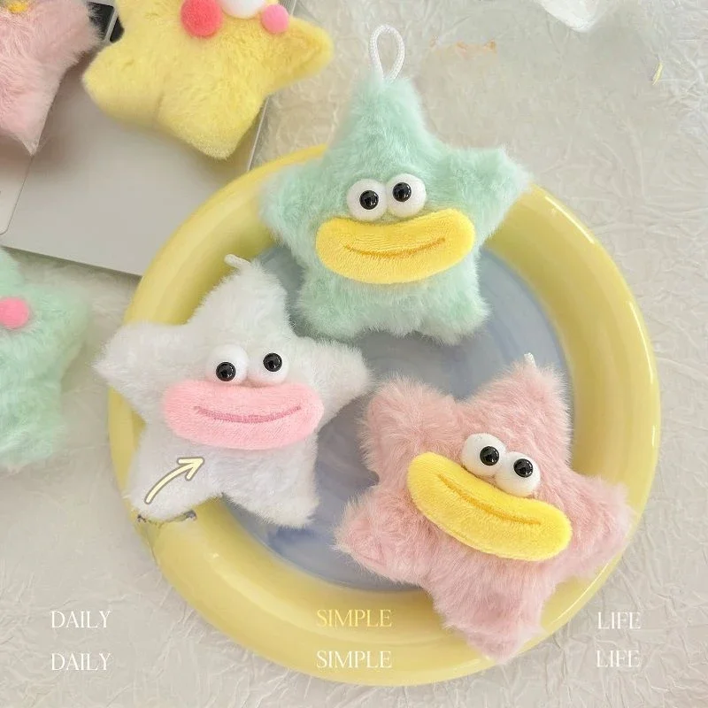 Cartoon Ster Schattige En Grappige Worst Mond Zacht Gevulde Pluche Speelgoed Hobby Prachtige Kawaii Schooltas Decoratie Sleutelhanger Geschenken